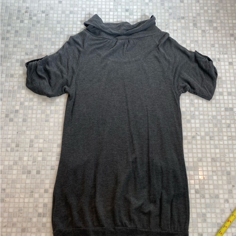 Whisper Trail Gray Bamboo Turtleneck Dress with Pockets - Picture 6 of 12